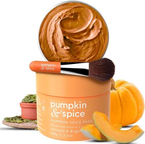 Pumpkin Spice Clay Enzyme Facial Mask - Removes Pimples, Pore Minimizer, Blackheads, Wrinkles, Br... | Amazon (US)