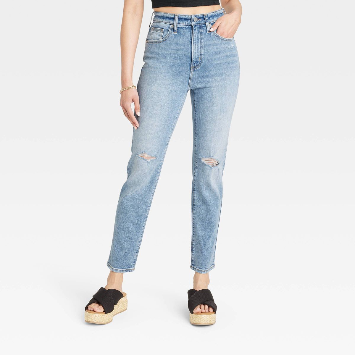 Women's High-Rise 90's Slim Jeans - Universal Thread™ Light Blue 14 | Target