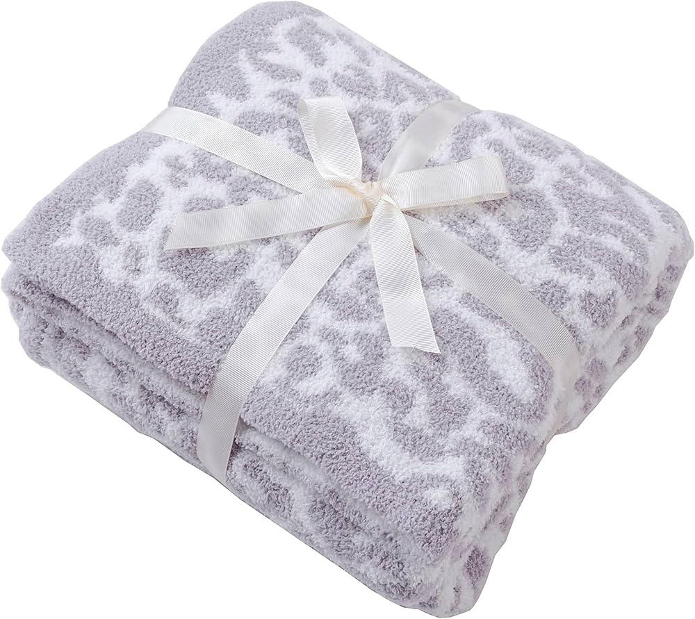 Fluffy Microfiber Leopard Knitted Throw Blanket Super Soft Cozy Lightweight Fleece Bed Blanket fo... | Amazon (US)