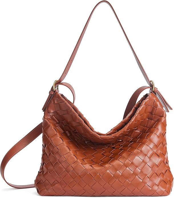 YONGLEE ARTEE Large Capacity Woven Handbag Shoulder Crossbody Bag with Zipper Adjustable Lightwei... | Amazon (US)