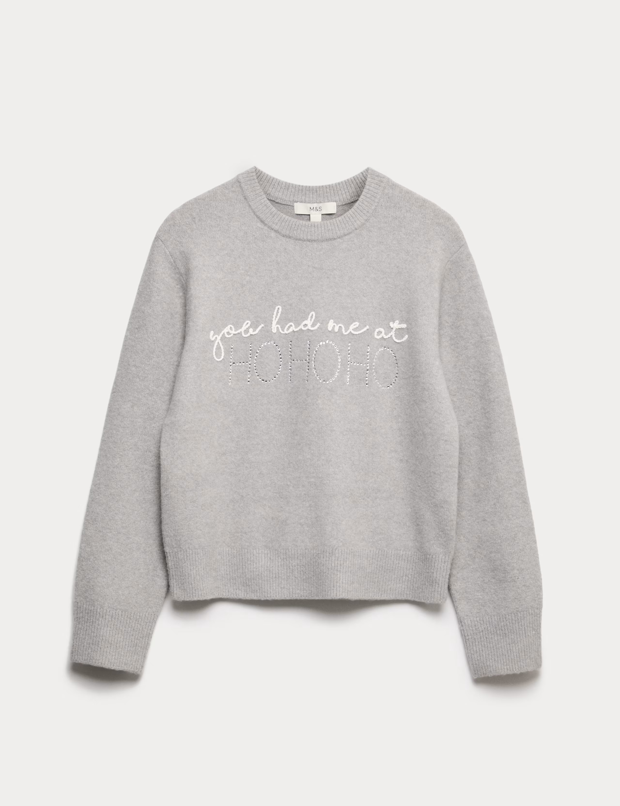 Slogan Crew Neck Jumper with Wool | Marks & Spencer (UK)