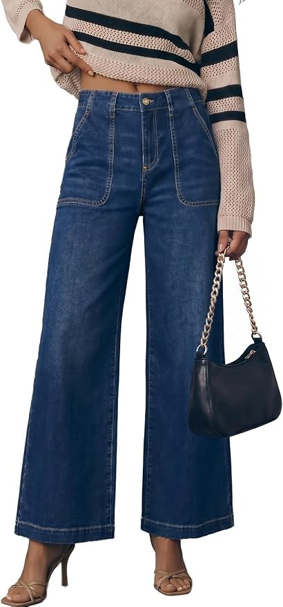 Sidefeel Womens Wide Leg Jeans High Waisted Baggy Denim Pants | Soft Stretchy Jeans, Full Length,... | Amazon (US)