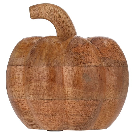 Wood Pumpkin Tabletop Decoration, Brown, 6", Fall by Way To Celebrate | Walmart (US)