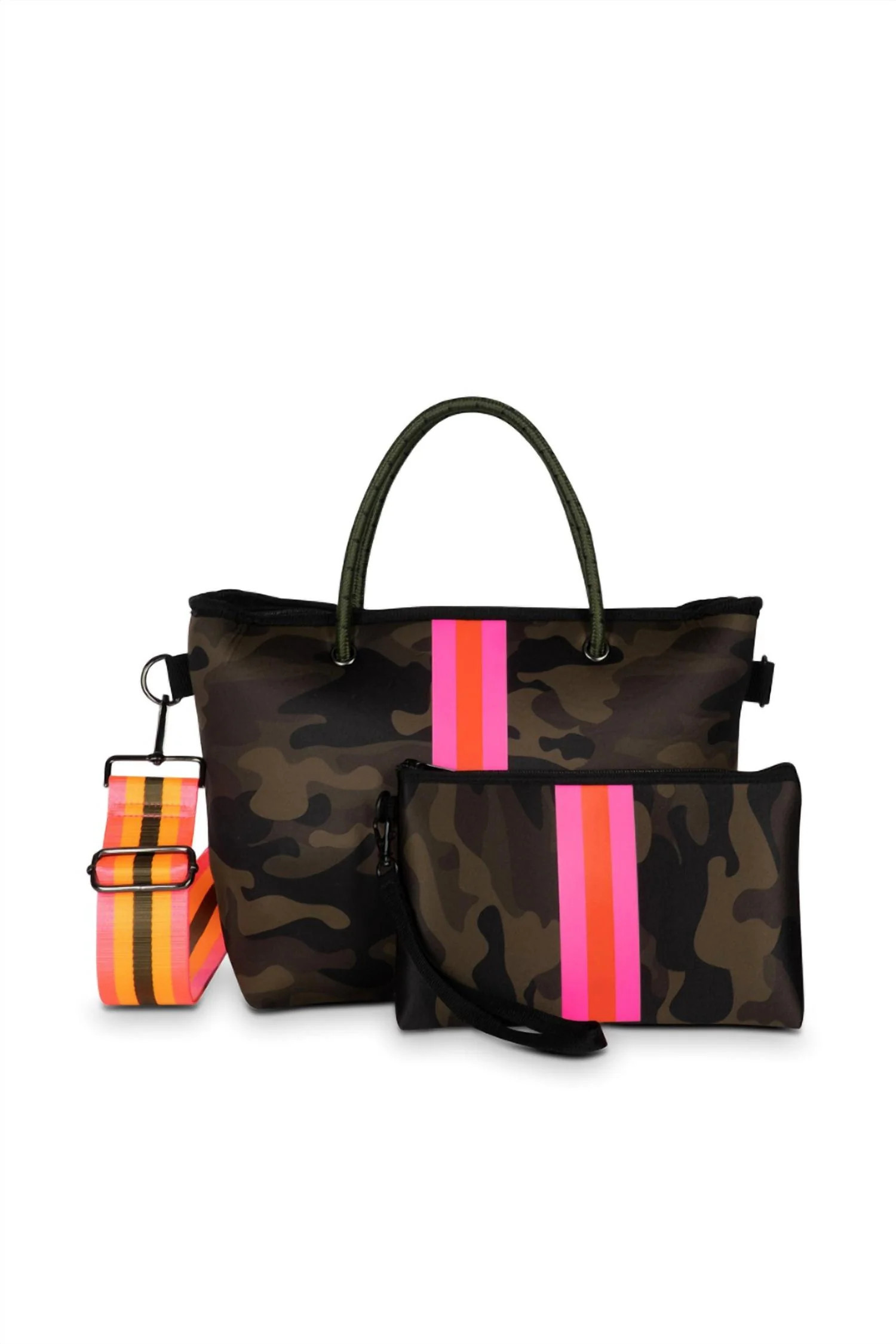 Women's Ryan Showoff Tote Bag In Green Camo/hot Pink | Shop Simon