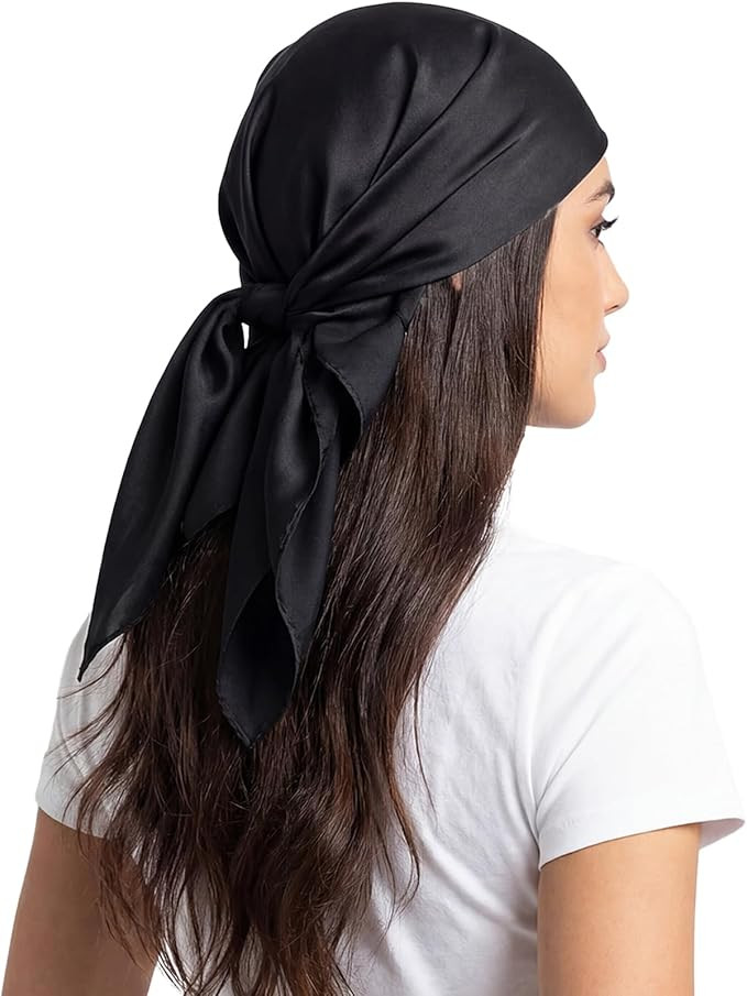 RIIQIICHY Womens Head Hair Scarf Like Satin Silk Scarf Sleeping Hair Wrapping Night 27.5" | Amazon (US)