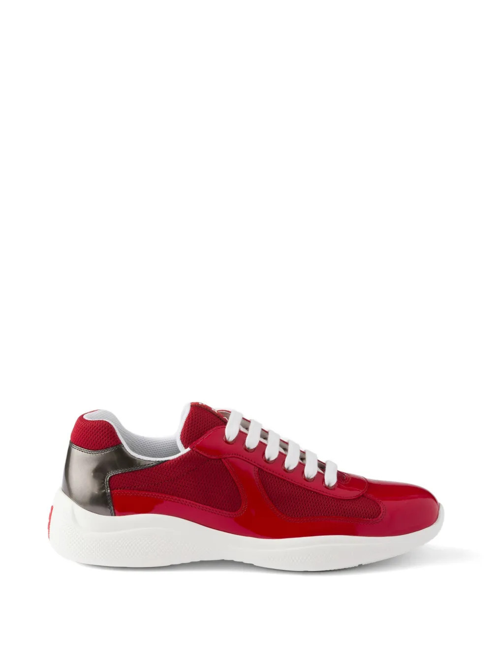 Prada patent-leather and technical-fabric America's Cup sneakers - Red | Farfetch Global