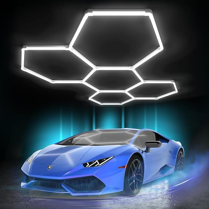 Hexagon Garage Lights: 168W 5 Grids LED Garage Lights - Easy Install 6500K Super Bright Honeycomb... | Amazon (US)