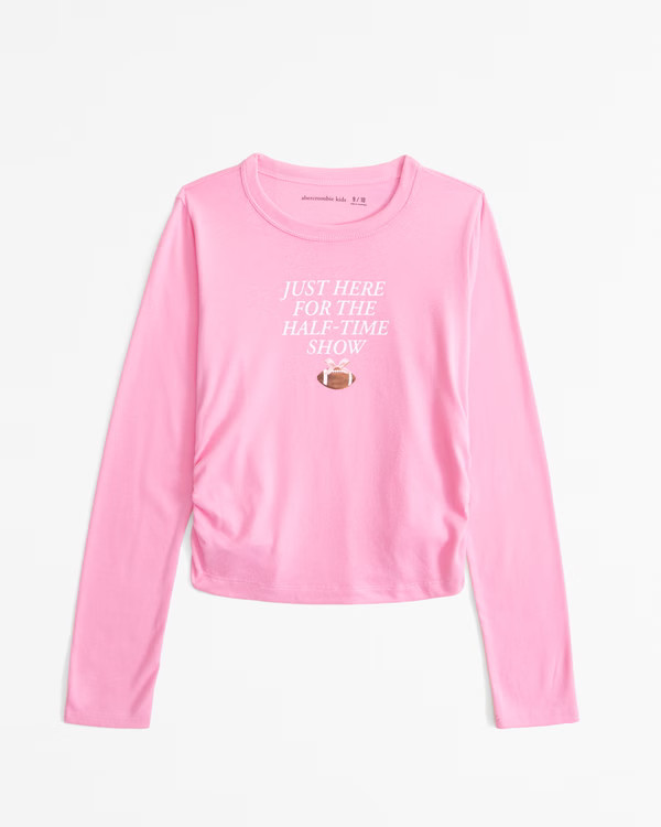long-sleeve side ruched snack graphic tee | Abercrombie & Fitch (US)