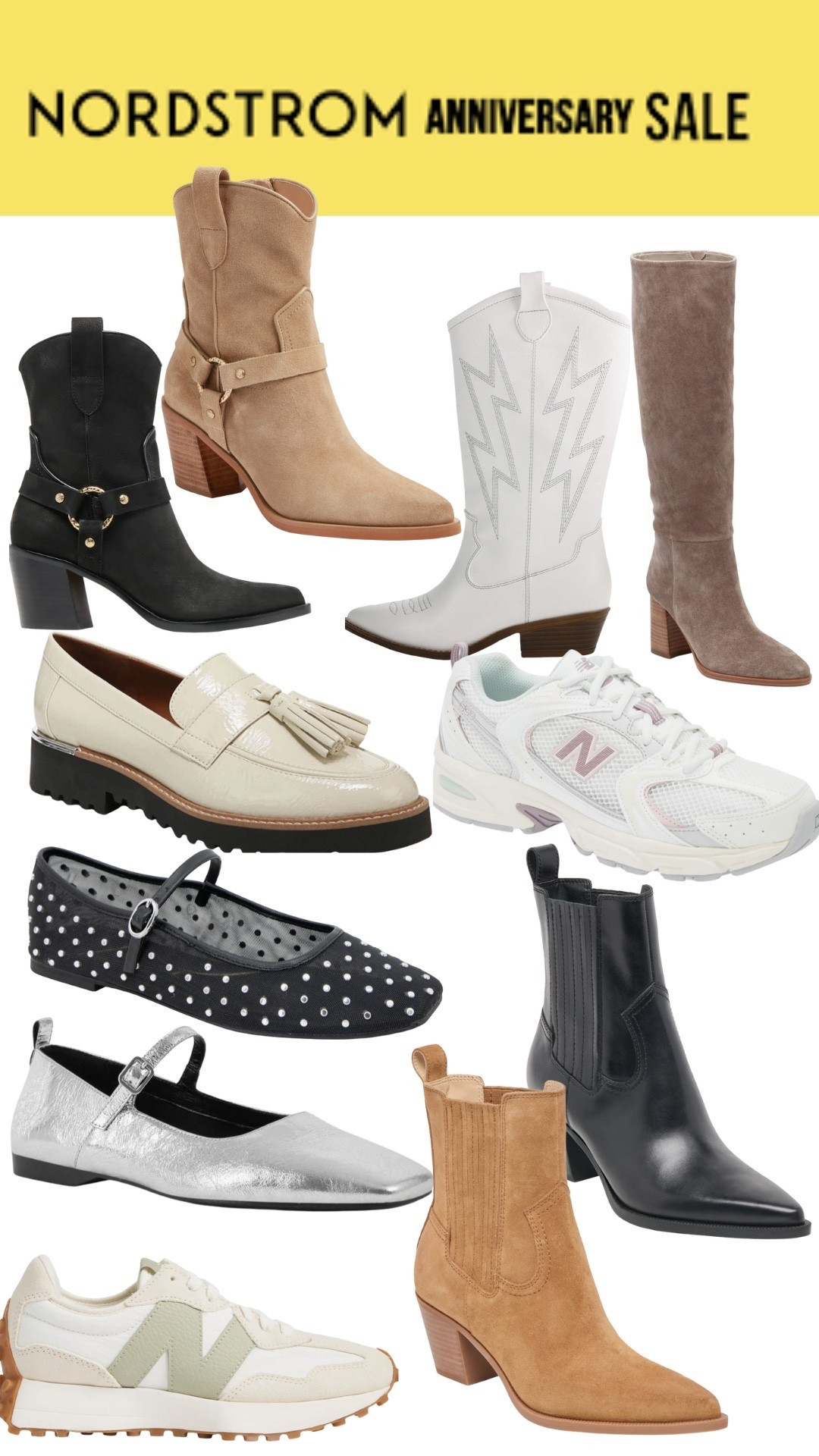 Nordstrom anniversary sale. Shop shoes. Boots. Booties. Loafers. Cowboy boots 