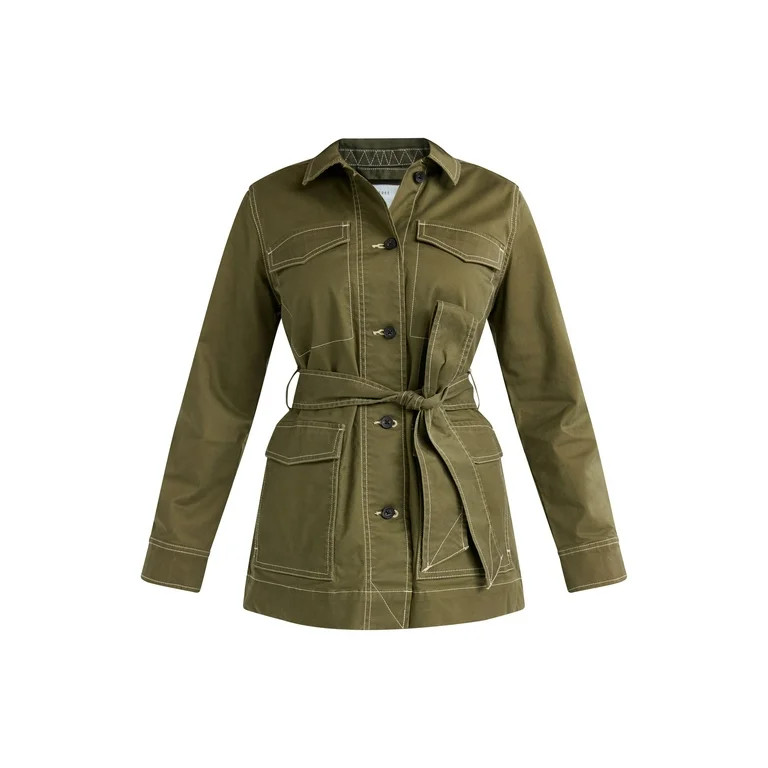 Free Assembly Women’s and Women's Plus Belted Cotton Utility Jacket, Sizes XS-4X | Walmart (US)