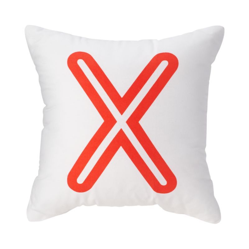 'X' Bright Letter Throw Pillow | Crate & Barrel