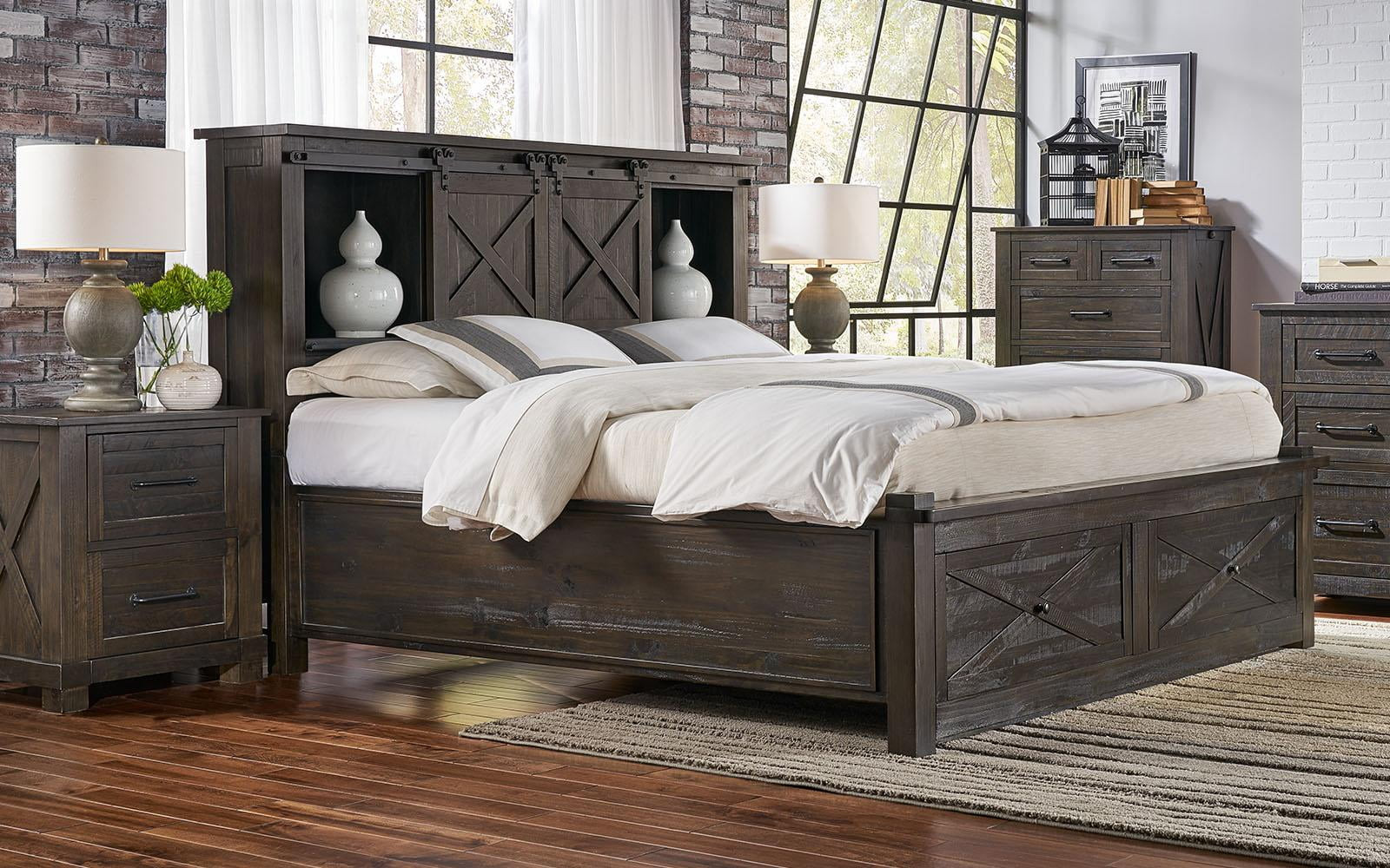 Rustic Queen Storage Hdbr /Footboard Bed Charcoal SUVCL5031 A-America Sun Valley | Walmart (US)