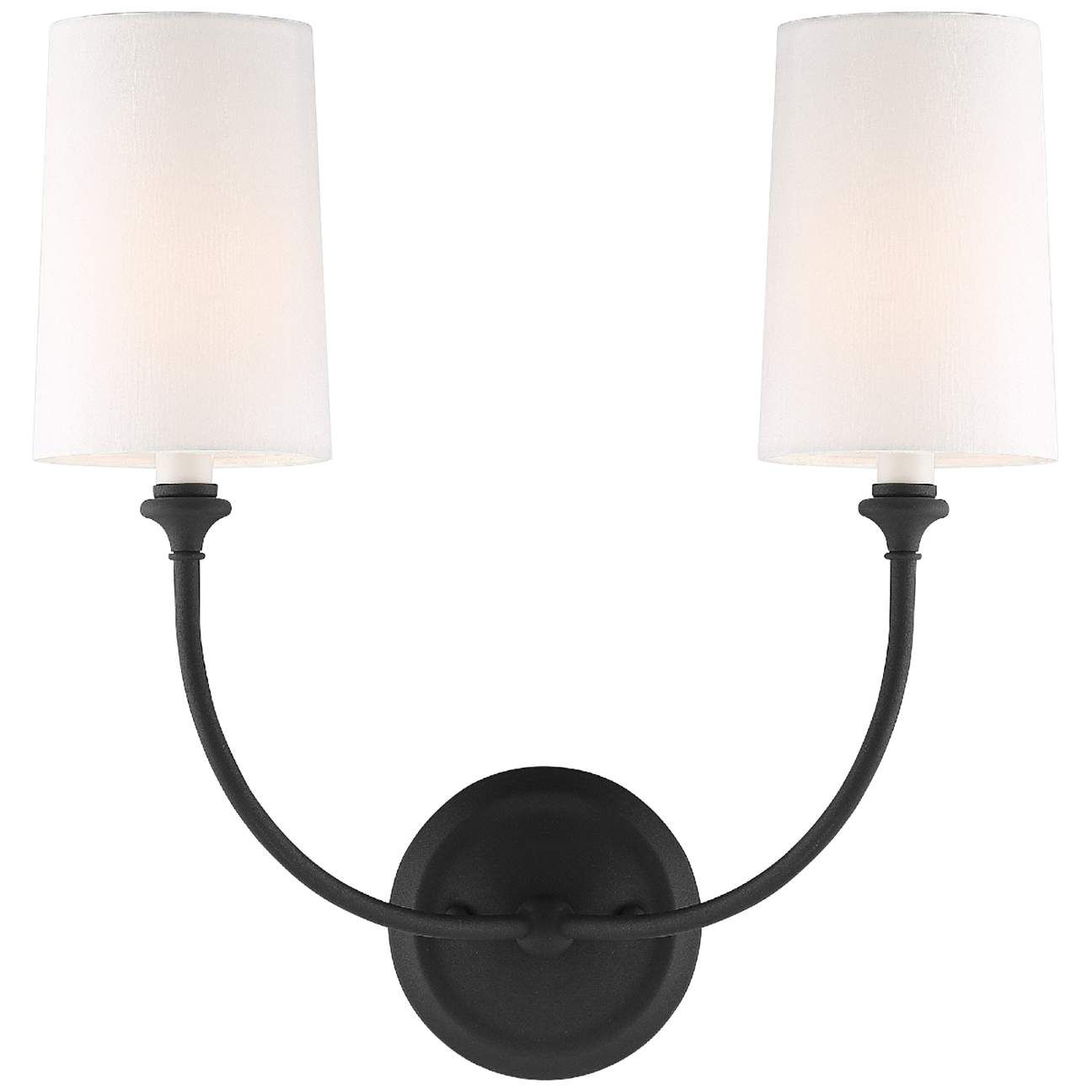 Crystorama Sylvan 15 1/2" Wide Black 2-Light Wall Sconce - #94Y89 | Lamps Plus | Lamps Plus