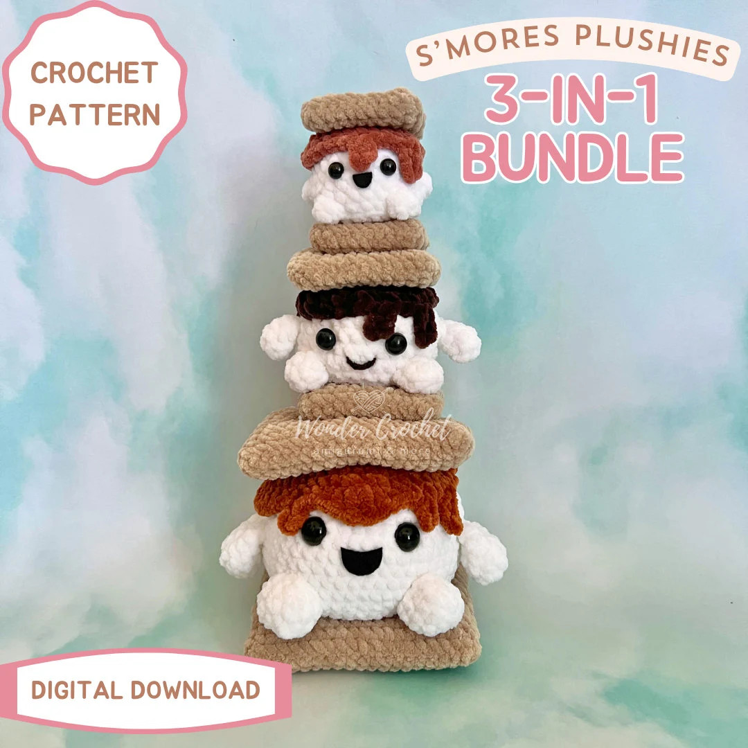 S'mores Plushies 3-in-1 Crochet PATTERN Bundle - Amigurumi - Etsy | Etsy (US)