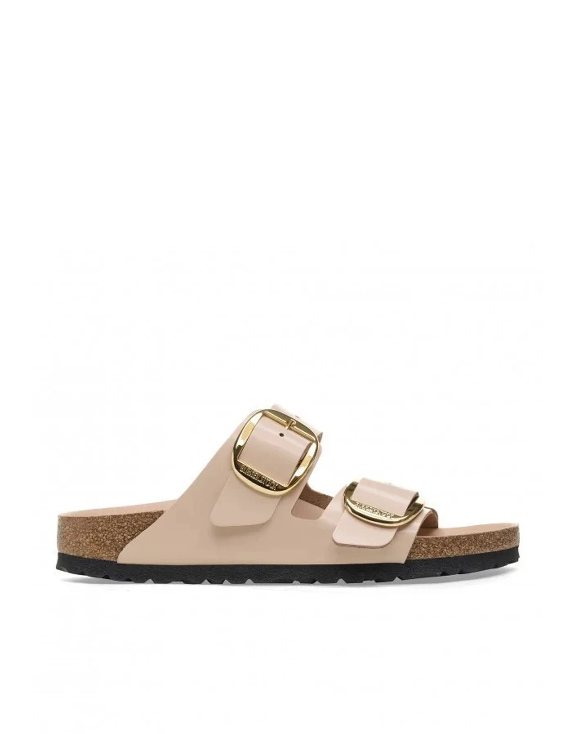 New Beige Arizona Big Buckle Shine Sandals | Shop Simon