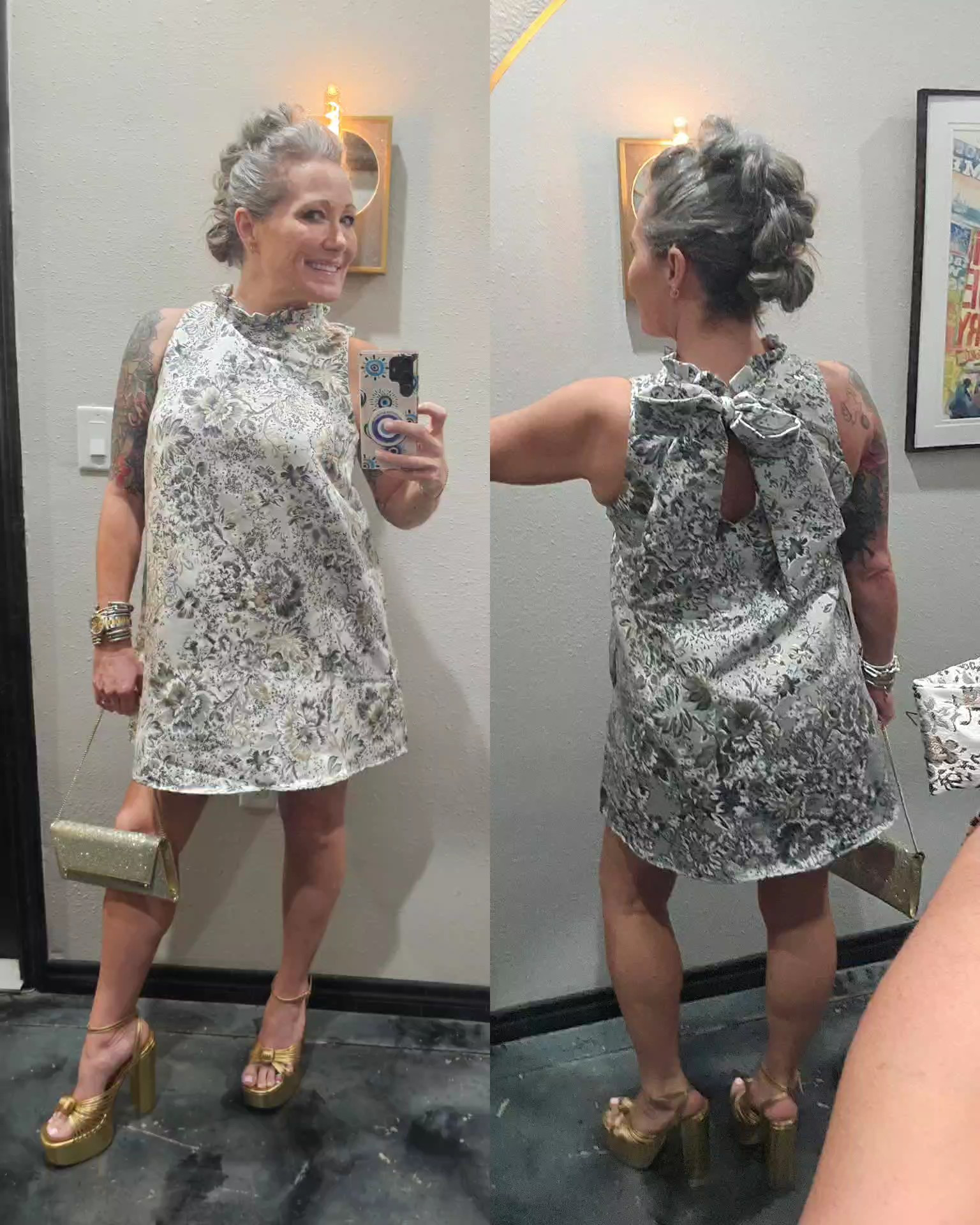 How freaking GOOOOOODDD is this dress?!?! It was the greatest date night and several women complimented me on my outfit! Love a good FauxHawk but the bow on the back of this dress was the winner!!! And would be so good for a cocktail party or wedding too.

5’6 160lbs and I am wearing a med.


#LTKMidsize #LTKWedding #LTKOver40