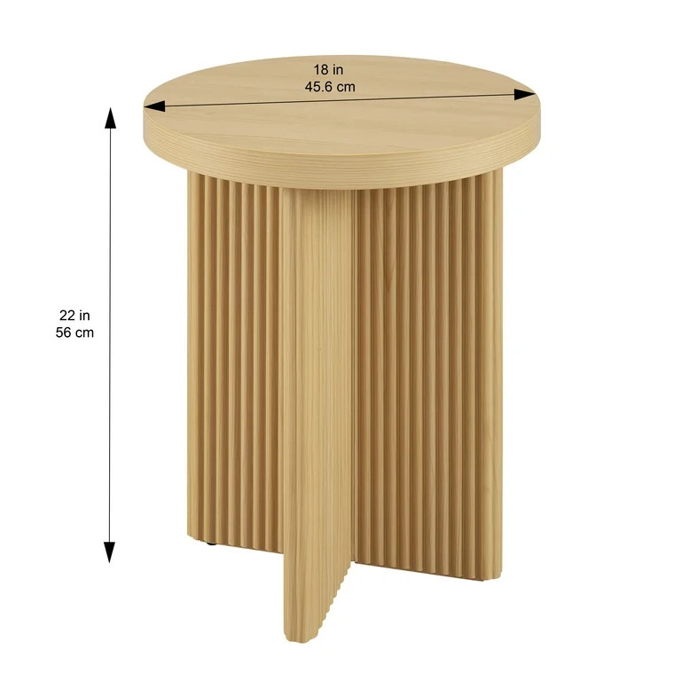 Better Homes & Gardens Lillian Fluted End Table, Natural Pine Finish | Walmart (US)