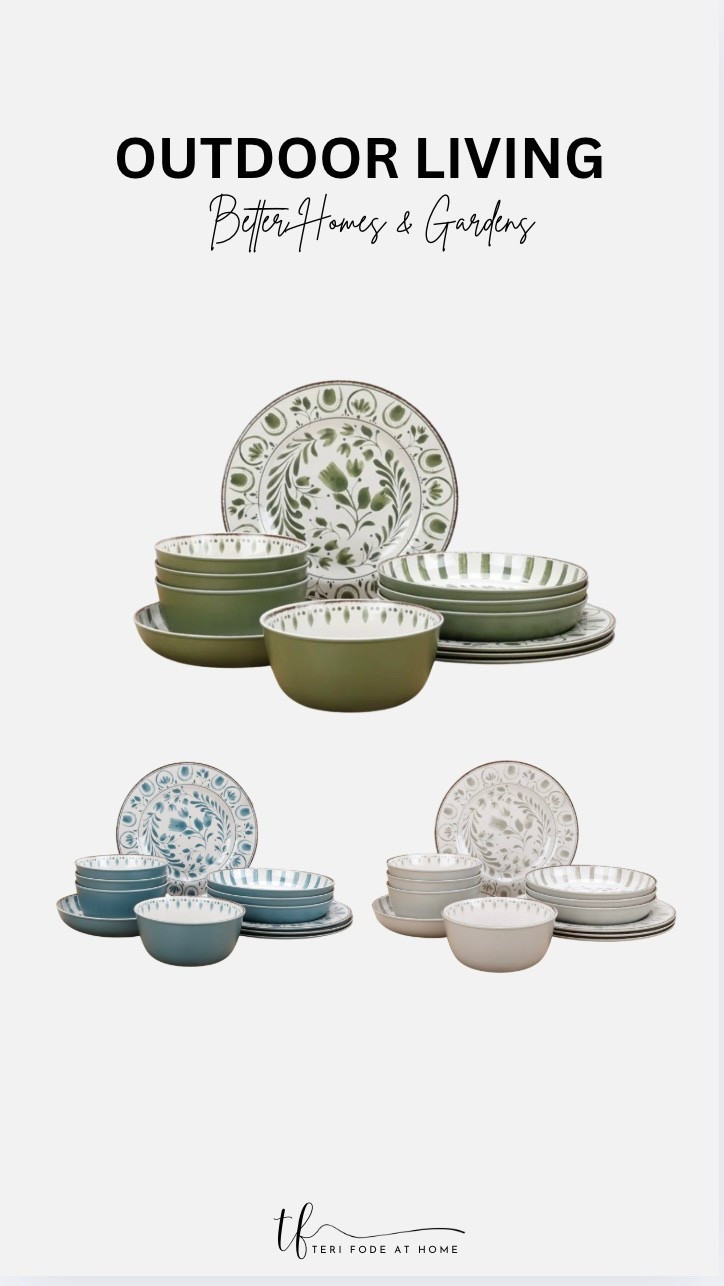 Walmart has the best outdoor dining collection for summer days! I have the green, but the blue and gray are just as pretty! Melamine outdoor dinnerware set, outdoor plates, pool side tableware, outdoor dining, alfresco dining

#LTKSaleAlert #LTKHome #LTKSeasonal