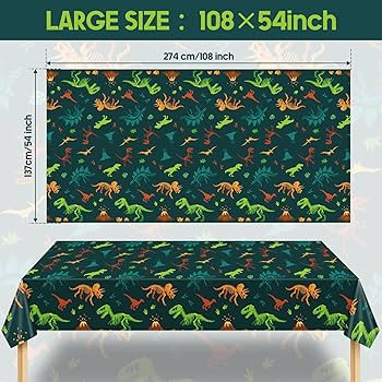 Tudomro 3 Pieces Dinosaur Plastic Party Tablecloth Dinosaur Birthday Table Cover Decorations Disp... | Amazon (US)