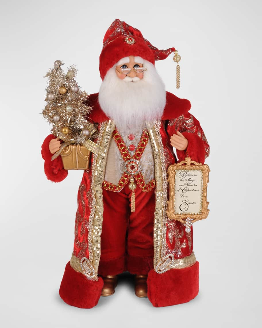 Karen Didion Originals Lighted Scarlet Jeweled Santa Figure | Neiman Marcus