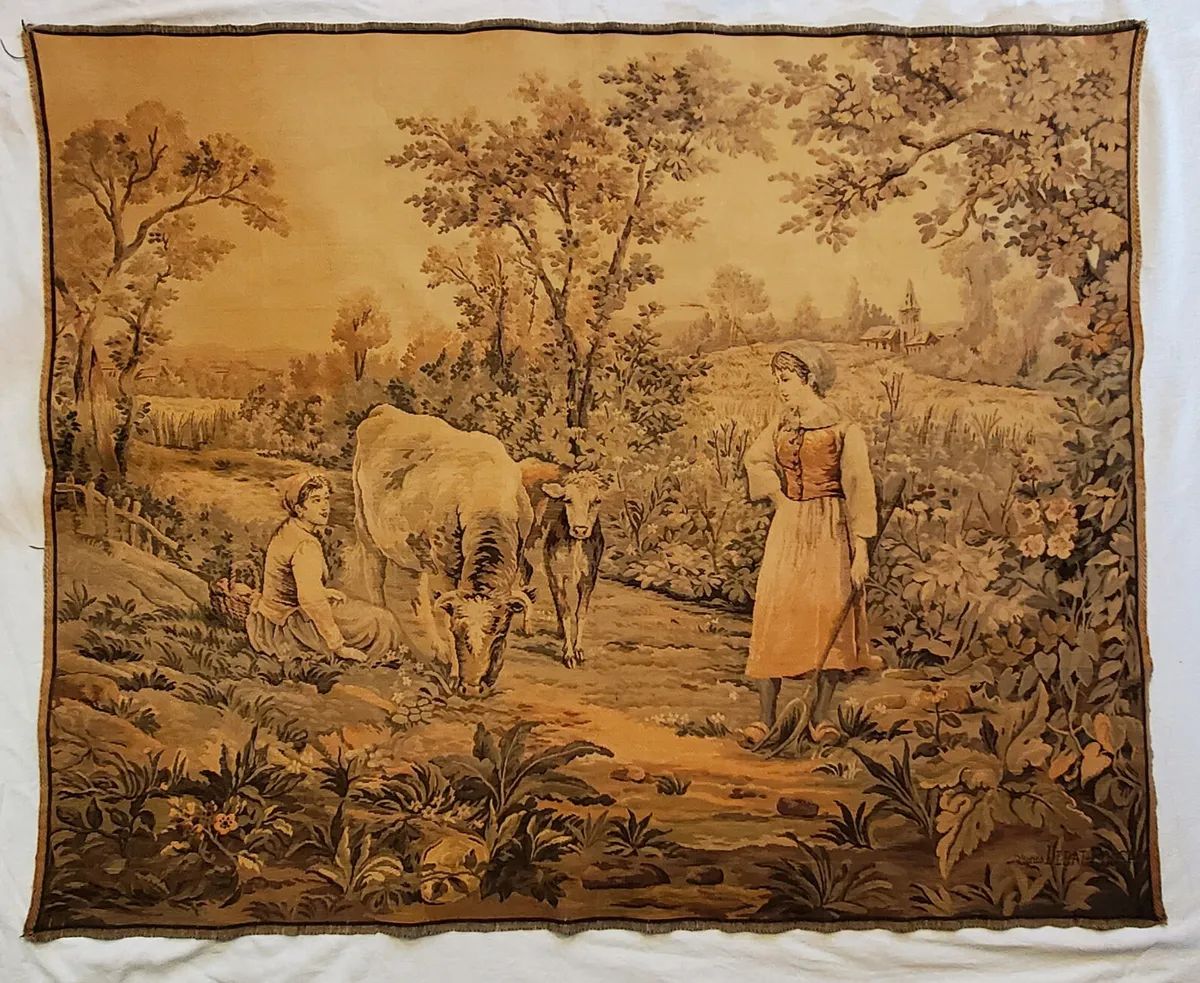 French Wall tapestry with depiction after Édouard Debat-Ponsan 48”x39” | eBay US