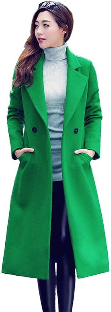 IDEALSANXUN Long Wool Coats for Women Fall Winter Coats Wool Jacket Peacoat | Amazon (US)