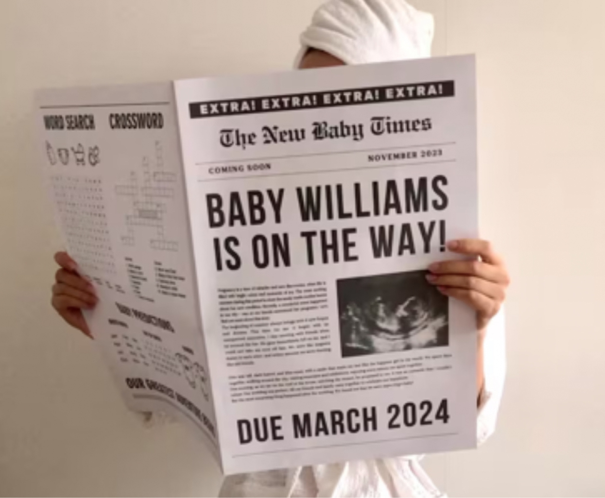 Newspaper pregnancy announcement template, New Baby News, Baby shower games editable Newspaper template 

#LTKbump #LTKbaby