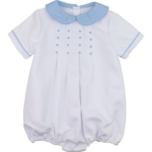 Blue And White Honeycomb Embroidered Bubble | Cecil and Lou