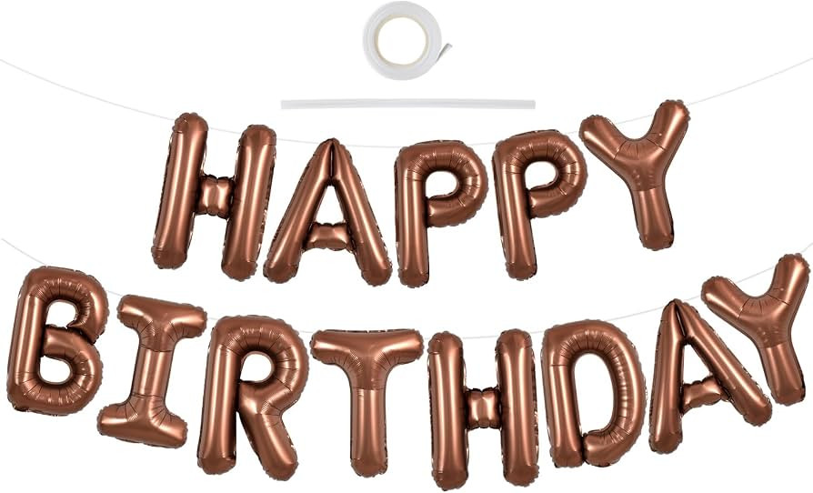 TONIFUL Chocolate Happy Birthday Balloons Banner 16 Inch Mylar Foil Letters Brown Birthday Sign B... | Amazon (US)