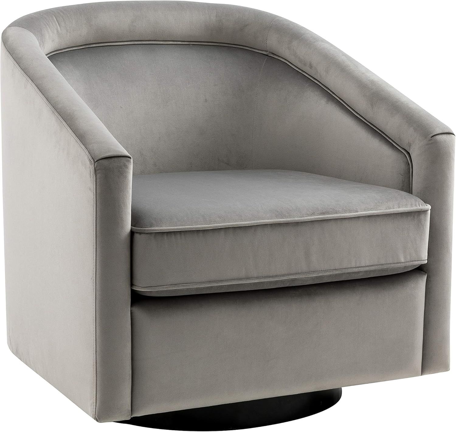 WOVENBYRD Classic Barrel Swivel Chair, Gray Velvet | Amazon (US)