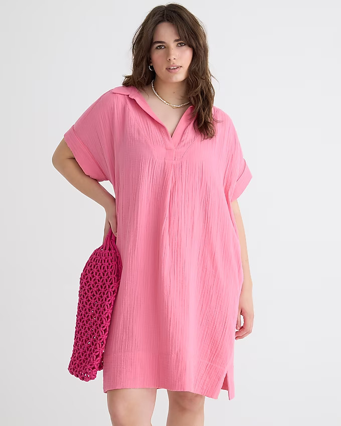 V-neck shirtdress in soft gauze | J. Crew US