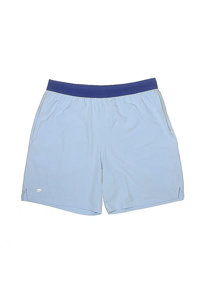 Fabletics Athletic Shorts: Blue Color Block Activewear - Size Large | ThredUp