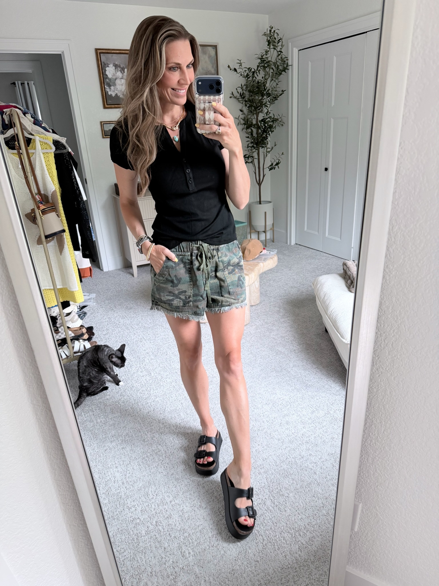 Perfect camo shorts that are so easy to style and extremely comfortable! Entire outfit from Amazon!

#LTKootd #LTKmomlife #LTKOver40