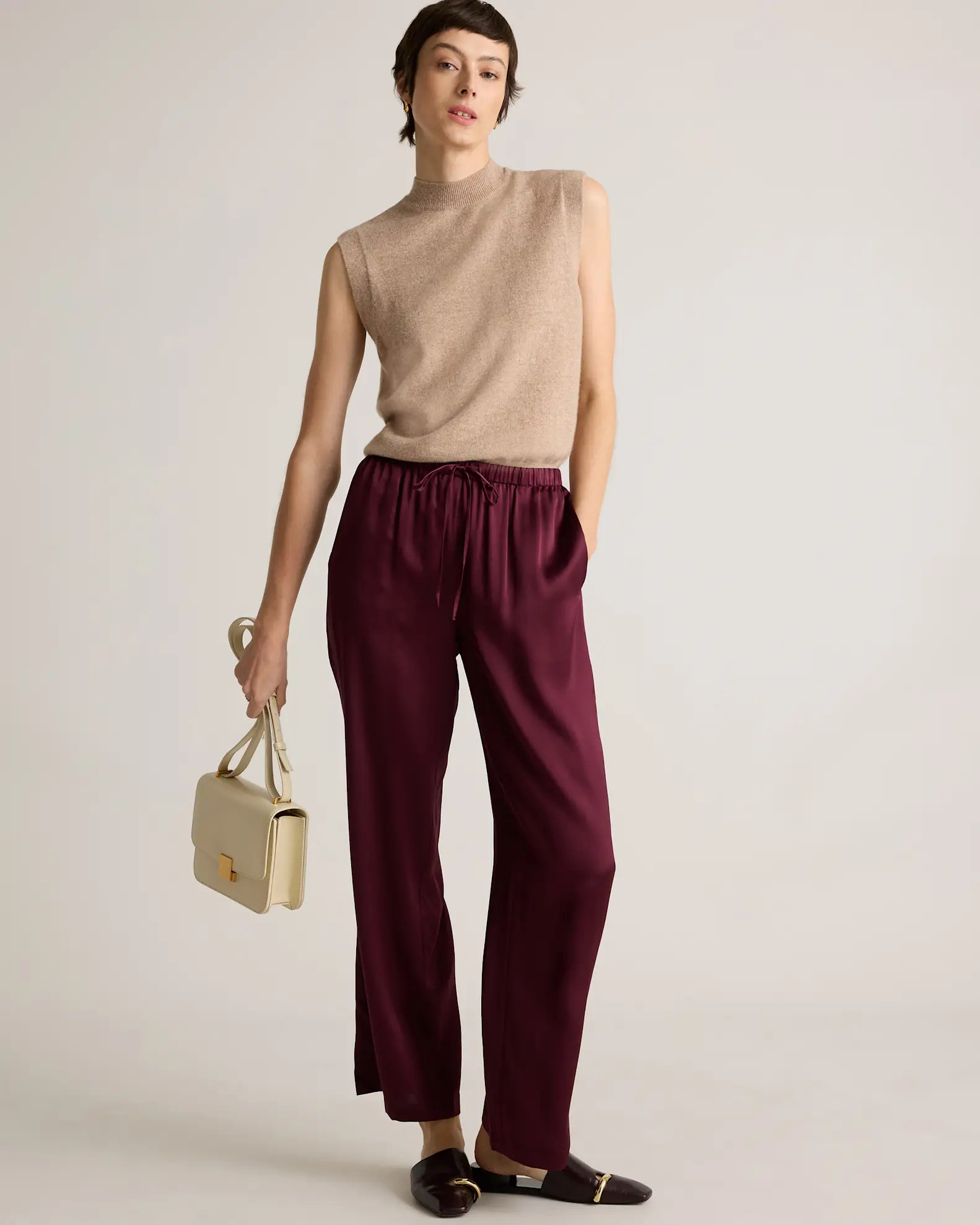 100% Washable Silk Drawstring Wide Leg Pants | Quince