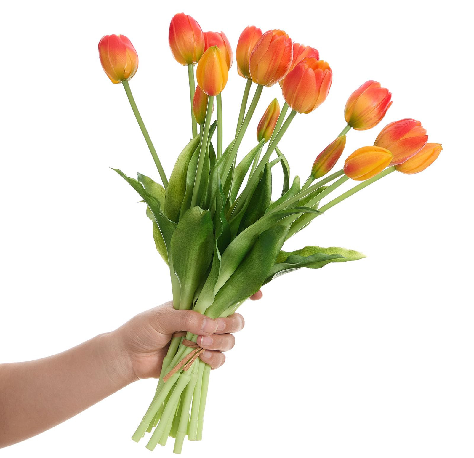 15 Pcs Orange Tulips Artificial Flowers Faux Tulips Real Touch Latex Fake Flower Bouquet for Spri... | Amazon (US)