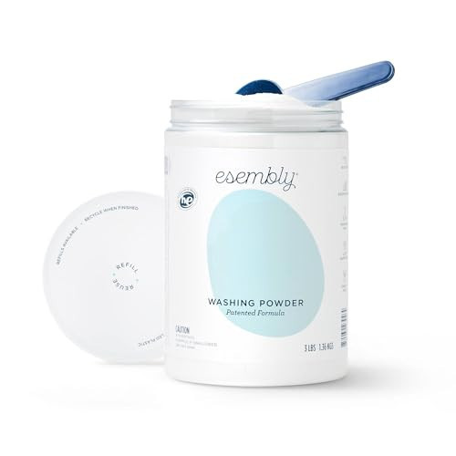 Esembly Laundry Washing Powder – HE Mineral Based Detergent for All Household Laundry and Cloth Diapers – Patented, Fragrance-Free, EWG Verified, Earth-Friendly, (3lb Refillable Canister and Scoop) | Amazon (US)