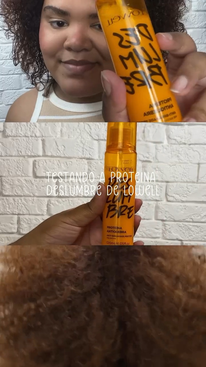 Garotas não escondem segredos, vou ensinar a deixar seu cabelo mega cheiroso e macio, essa proteína da @lowelloficial é usada antes da escovação mas eu uso antes de usar o secador, deixo o cabelo secar 70% depois aplico a proteína e o secador, estou tendo um resultado super bonito. o que você achou amiga, já conhecia esse produto ? #lowell #resenha #cabelocacheado