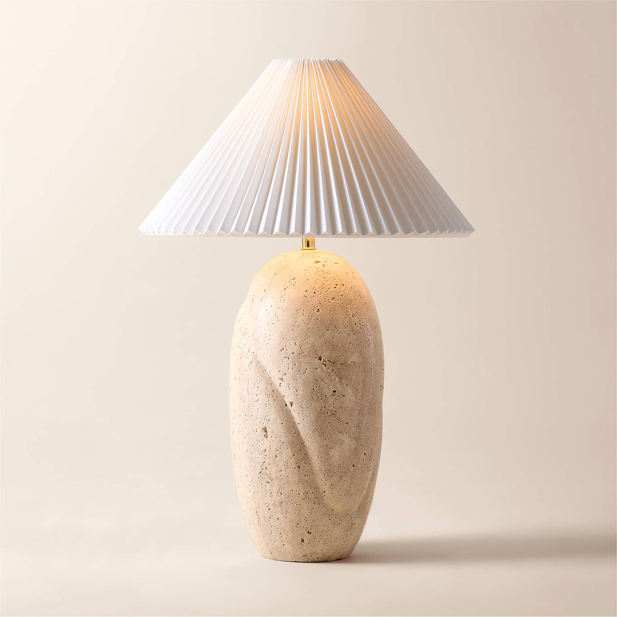 Enora White Travertine Table Lamp + Reviews | CB2 | CB2