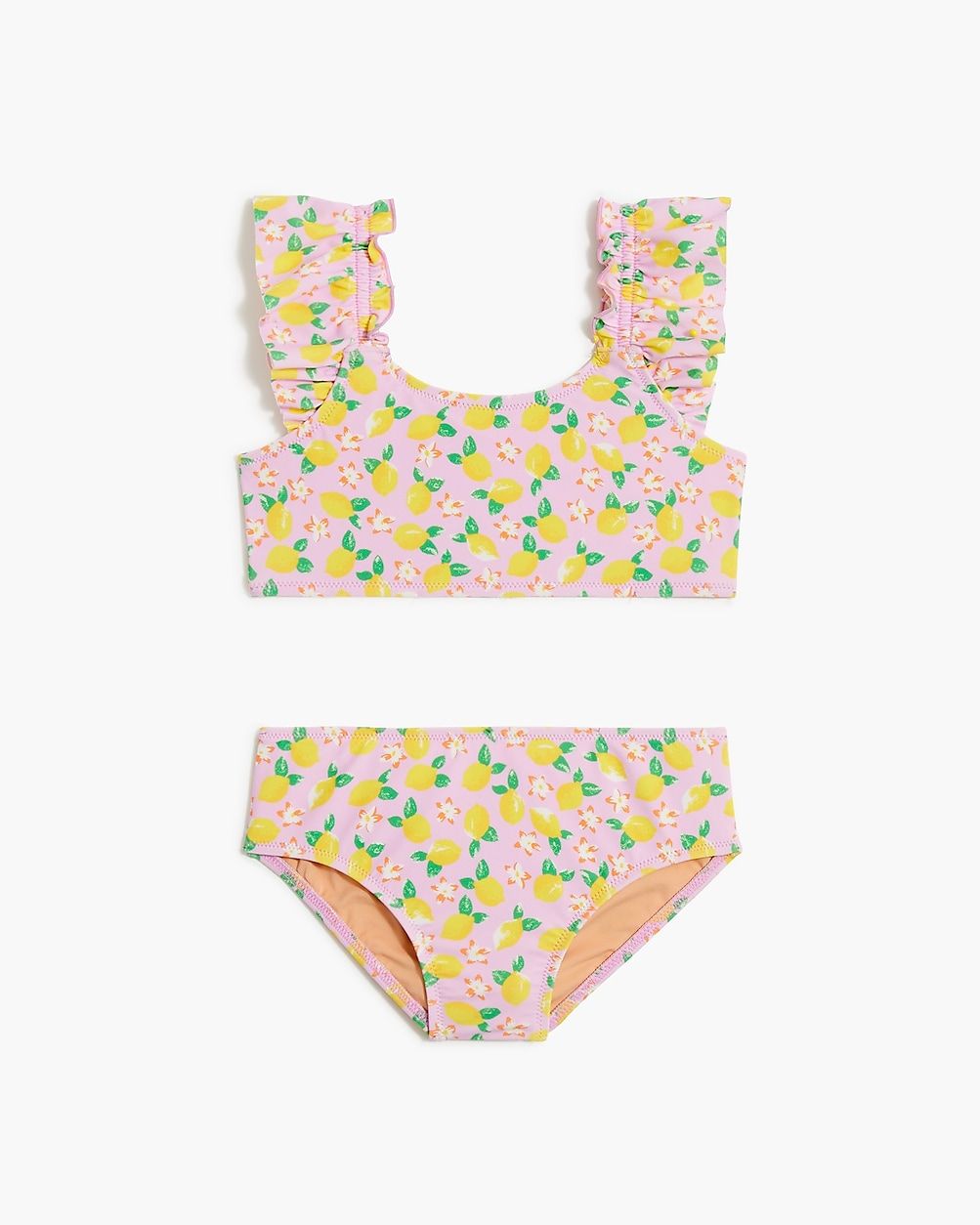 Girls' lemon ruffle-strap bikini set | J.Crew Factory