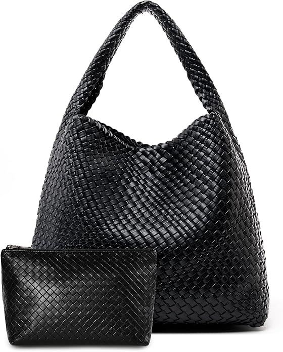 MELOLILA Large Woven Bag Tote Bags for Women Vegan Leather Tote Bag Woven Purse Woven Handbag | Amazon (US)