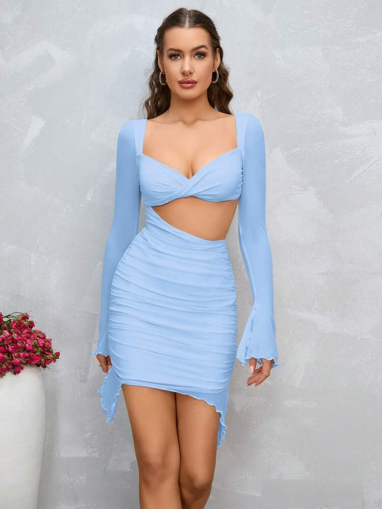 PARTHEA Cut Out Backless Ruched Mesh Bodycon Dress
       
              
              $20.49   ... | SHEIN