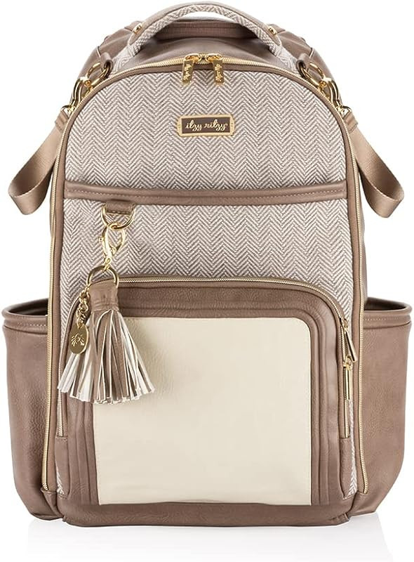 Itzy Ritzy Unisex Baby Backpack, Vanilla Latte Boss Plus | Amazon (US)