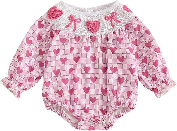 My First St Patrick Baby Girl Outfit Newborn Clover Print Smocked Bubble Romper Bodysuit Puff Clo... | Amazon (US)