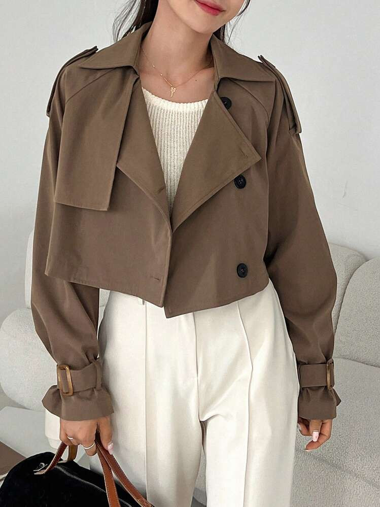 Cropped Trench jacket | SHEIN