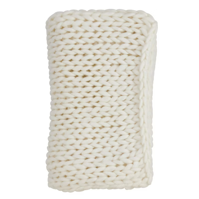 Saro Lifestyle Chunky Knit Throw, 50x60 inches, White | Target