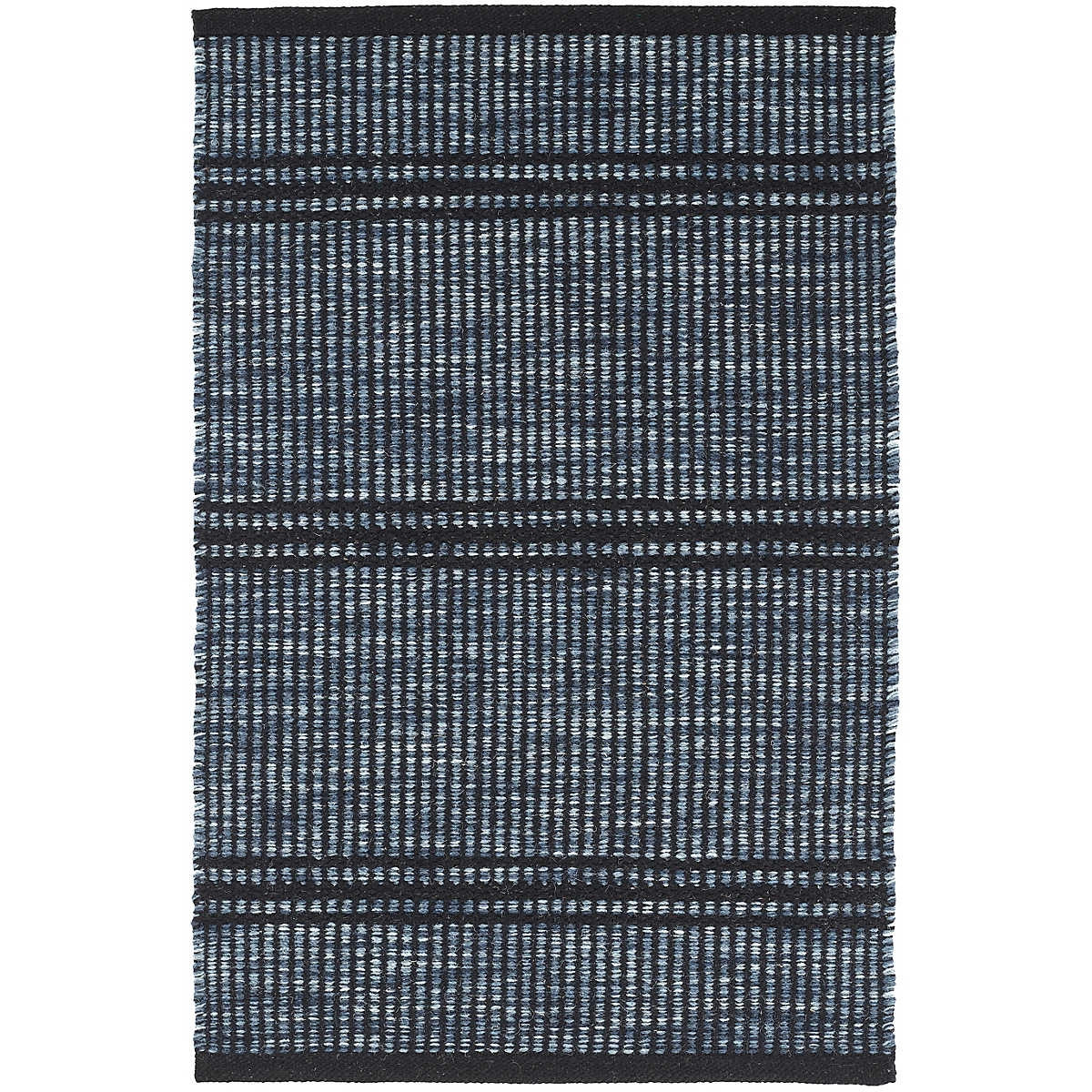 Malta Navy Woven Wool Rug | Annie Selke