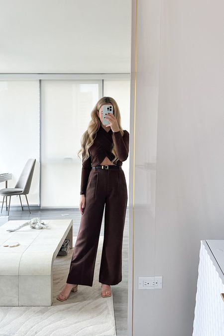 High waisted trouser- on sale this week! 
Abercrombie’s sloane pants
Petite outfit
Fall going out outfit
Petite pants 
Party outfit 
Brown pants
Monochrome 

#LTKparties #LTKHoliday #LTKCyberWeek