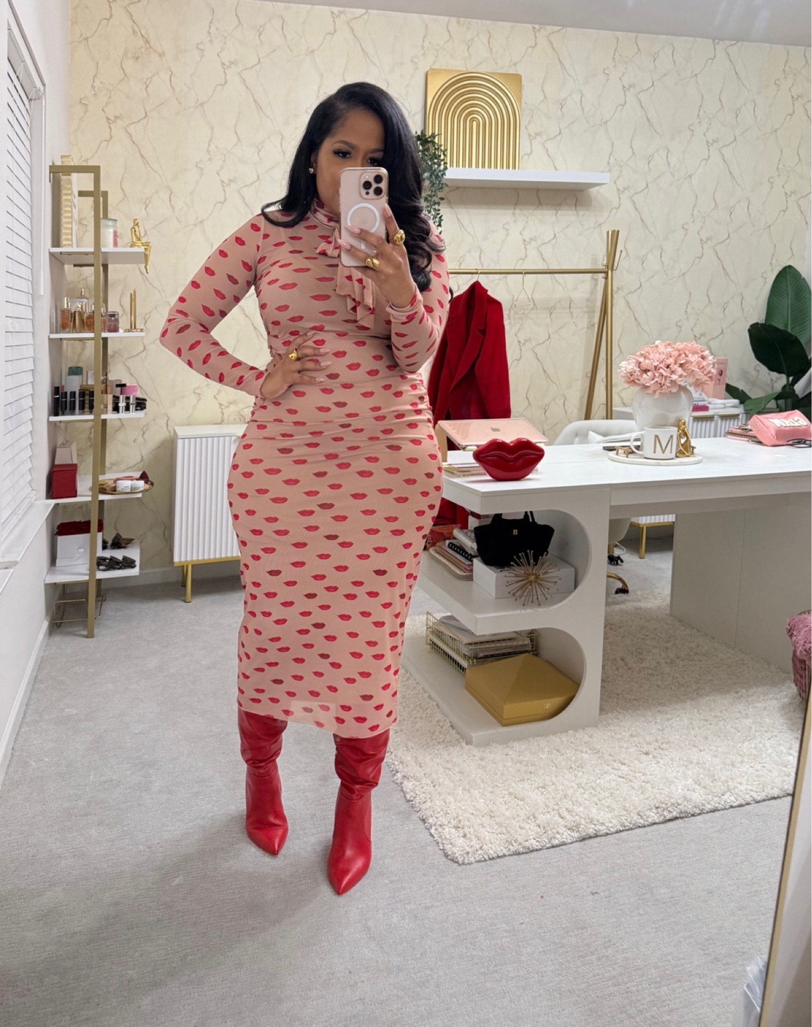 Another Vday Fit Option. Wearing an XL in dress. Tagged similar boots. Bag & jacket linked. 

#LTKstyletip #LTKover40