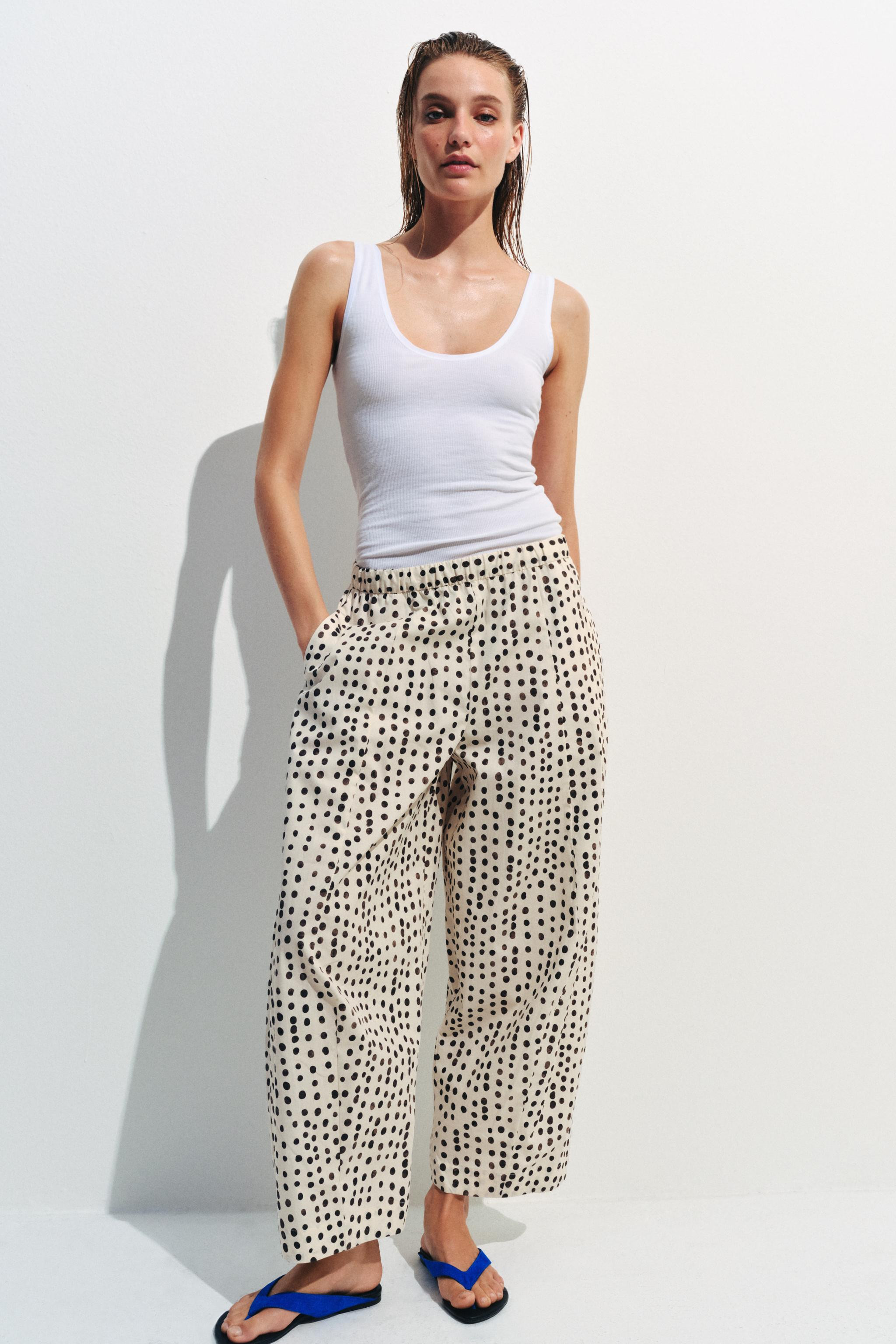 ZW COLLECTION POLKA DOT PAJAMA PANTS | Zara US