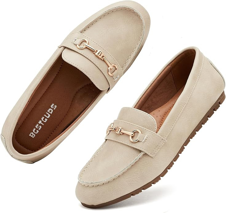 BGSTGUDS Women's Wide Loafers Shoes Cute Dressy Shoes Ladies Comfort Slip Ons Work Shoes | Amazon (US)